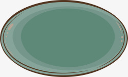 墨绿色盘子一个古老的盘子矢量图高清图片