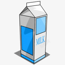 手绘牛奶盒子素材