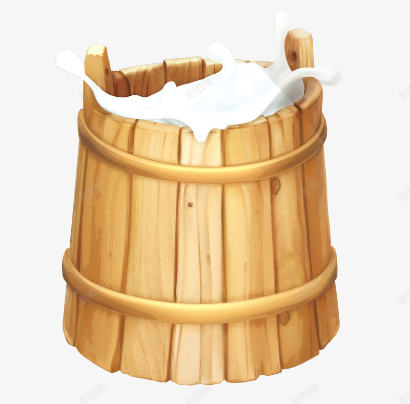 棕色木制牛奶桶png免抠素材_88icon https://88icon.com 木制木桶 木制牛奶桶 木桶png 棕色木桶 矢量木桶