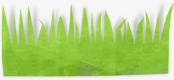 绿色漂亮剪纸草丛素材