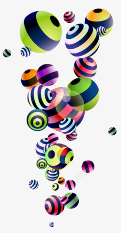球形立体多彩装饰图案素材