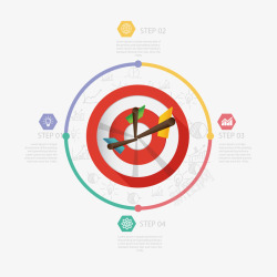 飞镖靶心信息图表素材