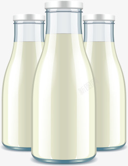 瓶装牛奶矢量图素材
