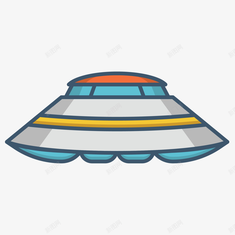 手绘宇宙飞碟插画png免抠素材_88icon https://88icon.com 宇宙战舰 科幻 飞碟 飞行器