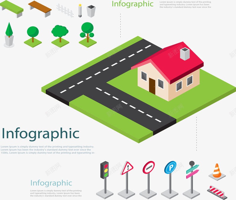 住宅区规划信息图表png免抠素材_88icon https://88icon.com 住宅小区 城市建设 城市规划 小区建设 矢量素材