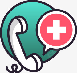 医疗logo救援电话图标矢量图高清图片