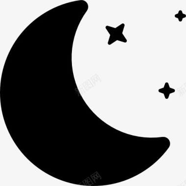 半个月亮晚上图标图标