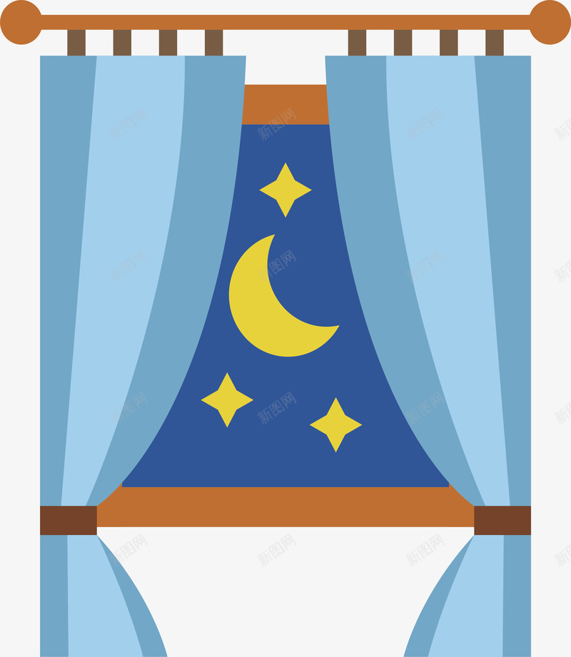 窗外的夜景矢量图ai免抠素材_88icon https://88icon.com 夜景 拉开窗帘 星星月亮 矢量png 窗外 窗外夜景 矢量图