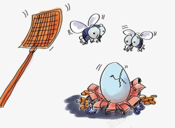 苍蝇不叮无缝的蛋反腐漫画素材