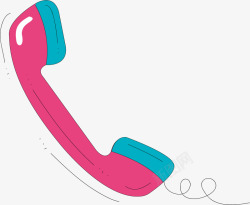 水彩粉色电话矢量图素材