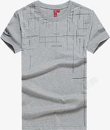 灰色个性线条T恤素材