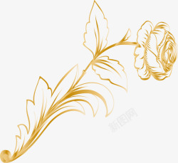 创意金色花朵图素材