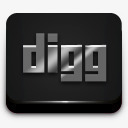 个性黑色DIGG媒体LOGO图标图标
