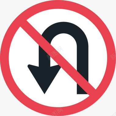 指示标志禁止调头矢量图图标图标