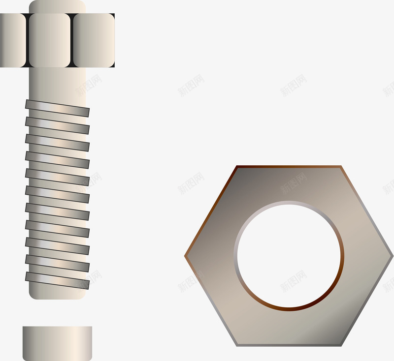 螺母螺旋管道矢量图ai免抠素材_88icon https://88icon.com 立体螺旋管 螺旋管 螺旋管道下载 金属 金属管道 零件 矢量图