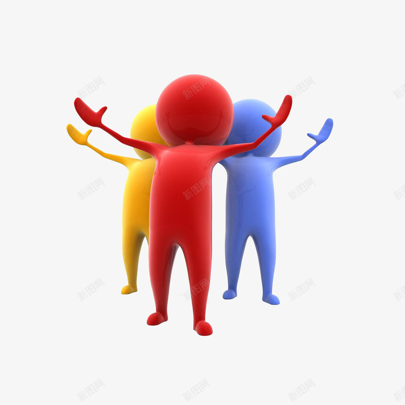 彩色立体呐喊小人png免抠素材_88icon https://88icon.com 呐喊小人 商务人物 彩色立体小人 抬头呐喊