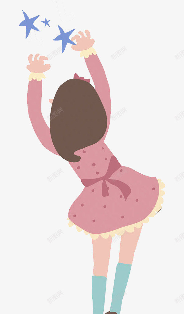 卡通拿着星星的女孩图png免抠素材_88icon https://88icon.com 卡通 可爱的 女孩 插图 星星 漂亮的 粉色 背影