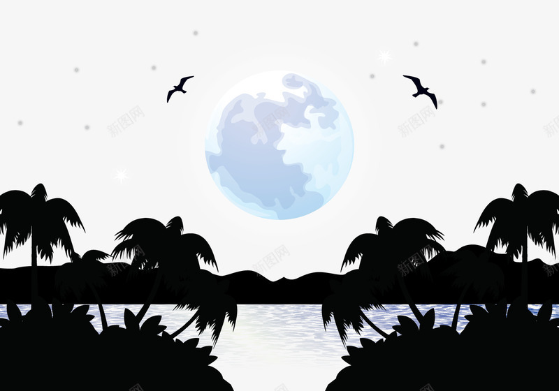 海边明月png免抠素材_88icon https://88icon.com 旅行 漂亮 高清