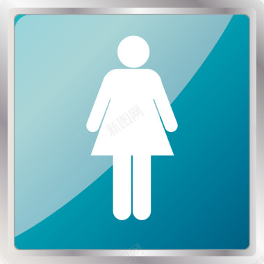女厕所标志牌矢量图图标图标