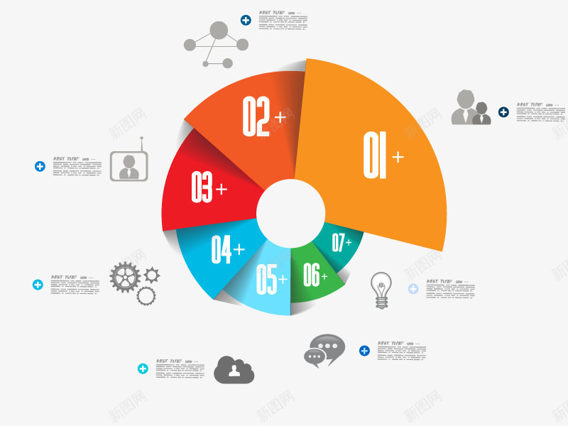 饼形分组矢量图ai免抠素材_88icon https://88icon.com 3D 漂亮 高清 矢量图