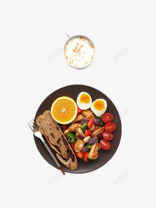 丰盛早餐png免抠素材_88icon https://88icon.com 橙子 牛奶 西红柿 面包 鸡蛋