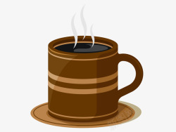 咖啡色马克杯咖啡爱心饮料手绘牛素材