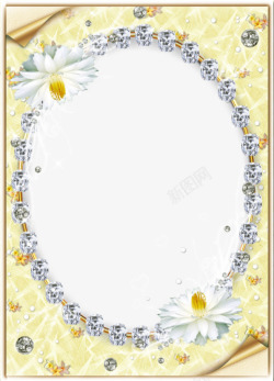 白色菊花背景边框素材