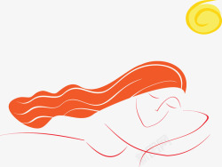 睡着的怀孕女人装饰插图睡着的长发美女高清图片