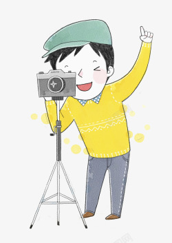 微笑的摄像师素材