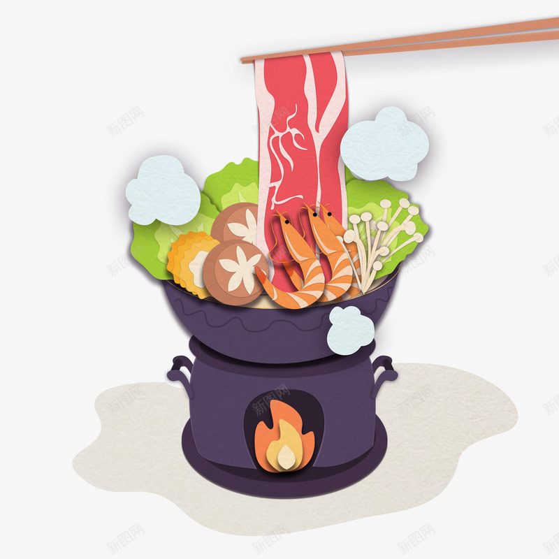 卡通手绘火锅食物png免抠素材_88icon https://88icon.com 创意 动漫动画 卡通手绘 火苗 火锅食物 艺术