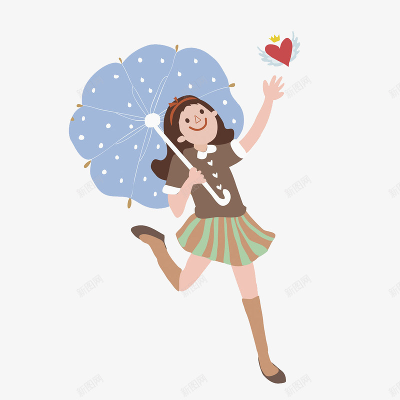 卡通打伞的女孩图png免抠素材_88icon https://88icon.com 卡通 可爱的 女孩 打伞 插图 漂亮的 爱心 雨伞