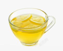 透明玻璃杯里的柠檬水素材