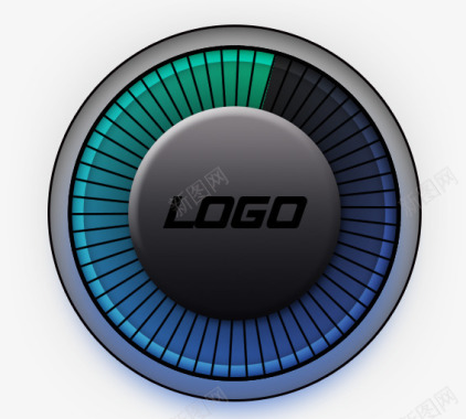 置顶按钮绿色创意logo图标图标