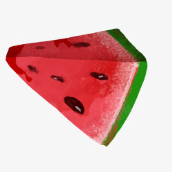 彩绘红色西瓜水果矢量图素材