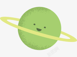 绿色可爱微笑星球素材
