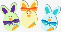 多彩卡通动物鸡蛋装饰图案素材