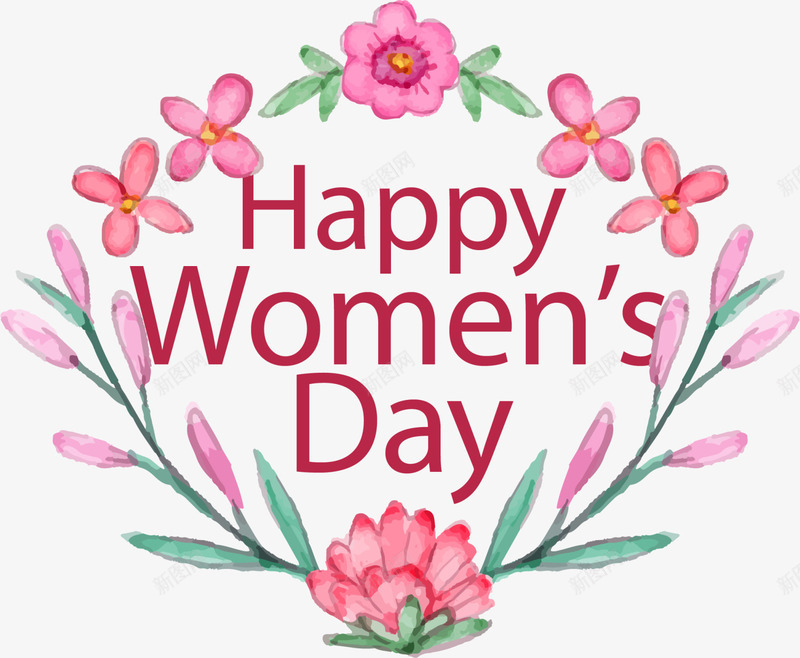 妇女节快乐花朵装饰png免抠素材_88icon https://88icon.com Day Happy womens 多彩花朵 妇女节快乐 水彩 花朵装饰