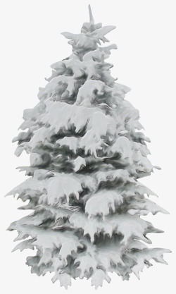 雪白圣诞树冬天白雪圣诞树高清图片