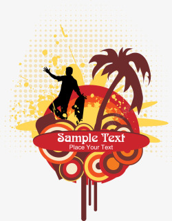 缤纷多彩时尚潮流元素矢量图素材