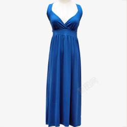 蓝色长裙素材