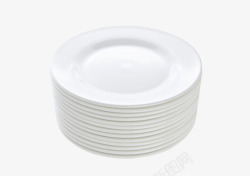 白色层叠的餐具碟子素材