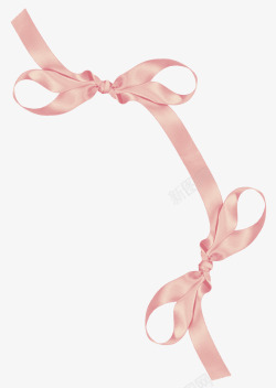粉色蝴蝶结彩带素材