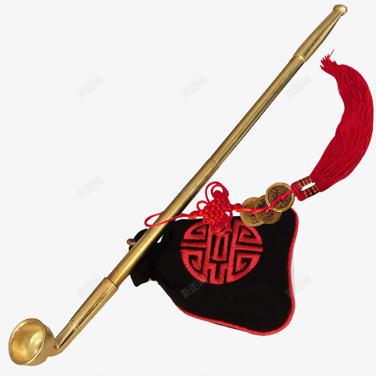 焊烟袋杆png免抠素材_88icon https://88icon.com 产品实物 纯黄铜 老人 金属