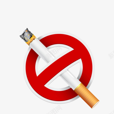 创意戒烟禁烟标识图标图标