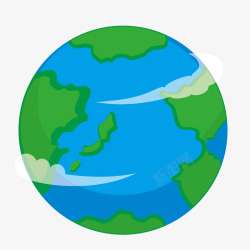 卡通圆形的地球星球素材