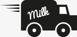 卡通手绘牛奶车素材