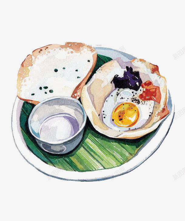 手绘西式早餐png免抠素材_88icon https://88icon.com 下厨 做饭 手绘 早餐 水彩煎蛋 煎蛋 牛奶 面包 鸡蛋