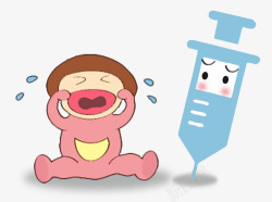 儿童接种疫苗打针漫画素材