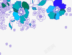 紫色个性手绘花朵素材