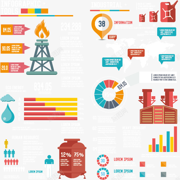 石油工业矢量图ai免抠素材_88icon https://88icon.com 图表信息 工业数据 工业设计 石油 能源 矢量图